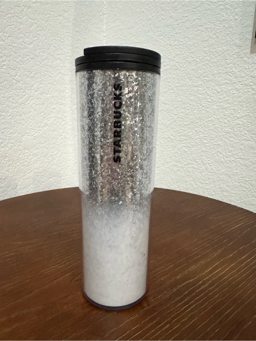 Starbucks Silver and White Glitter Ombre 16oz Travel Tumbler 2018 Coffee Cup